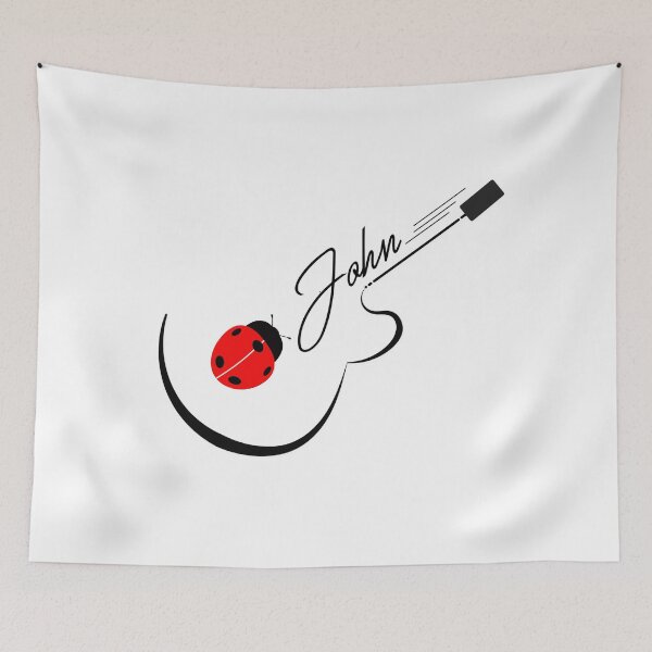 Item preview, John Lennon - The Beatles Vibe - Black and White Guitar Silhouette designed and sold by EpicArtVibe.