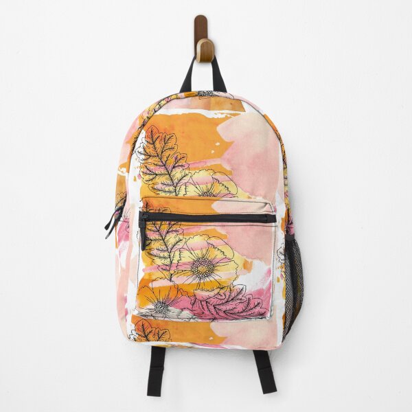 Item preview, Orange & Pink Tropical Floral Watercolor Print Design #2 designed and sold by ArtfullyKind.