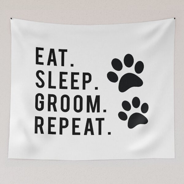 Artikelvorschau, Eat Sleep Groom Repeat. Lustiges Hundedesign. entworfen und verkauft von Isabelle-Anne.