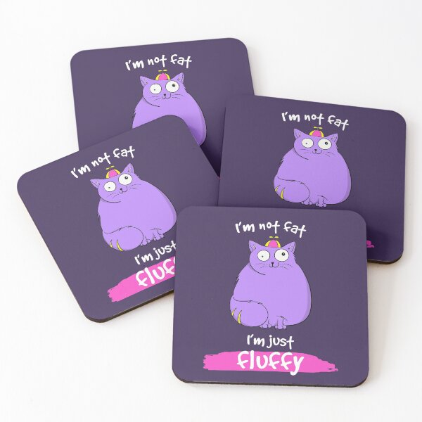 Item preview, Purple Cat Chubby Cat I'm Not Fat I'm Just Fluffy designed and sold by Cat N' Doodles.