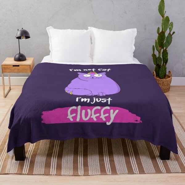 Item preview, Purple Cat Chubby Cat I'm Not Fat I'm Just Fluffy designed and sold by Cat N' Doodles.