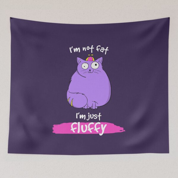 Item preview, Purple Cat Chubby Cat I'm Not Fat I'm Just Fluffy designed and sold by Cat N' Doodles.