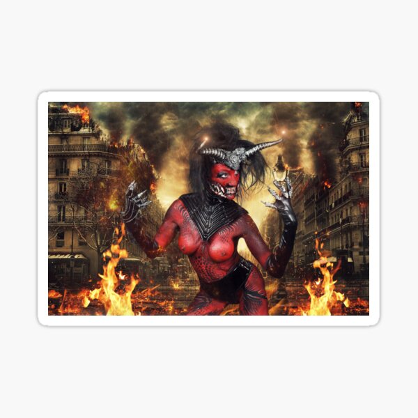 Red Devil by Jeff Mougenot Sticker