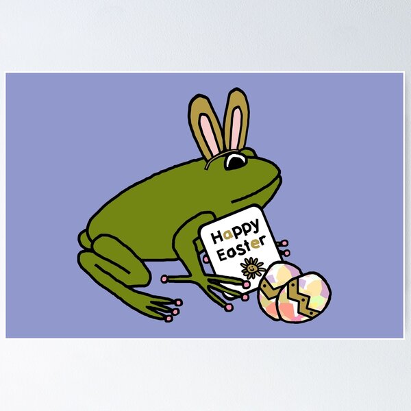 Happy Easter Bunny Ears Frog Poster for Sale by ellenhenry
