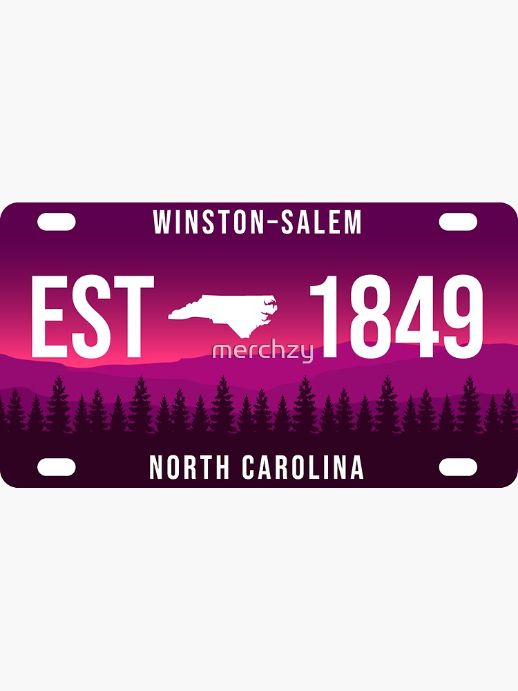 "WinstonSalem North Carolina Mountain License Plate " Sticker for Sale