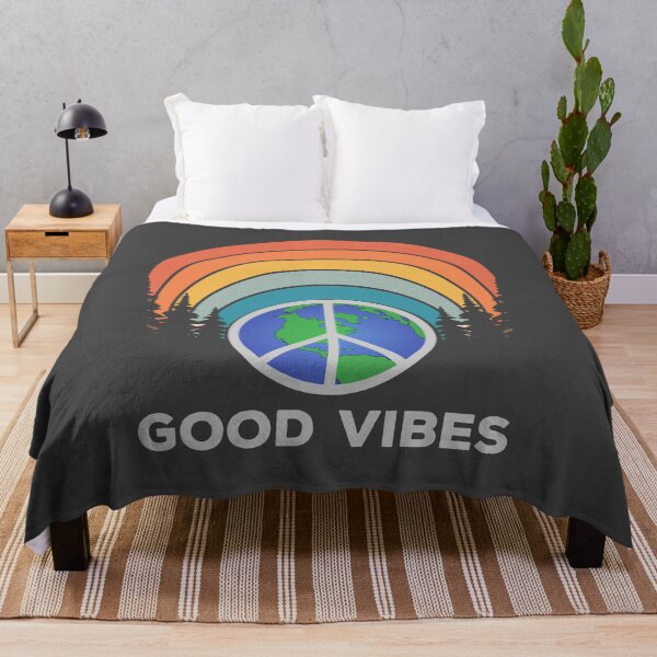 Item preview, Good Vibes Earth Day is Every Day Retro Faded Sunset and Rainbow designed and sold by Rabbitti.