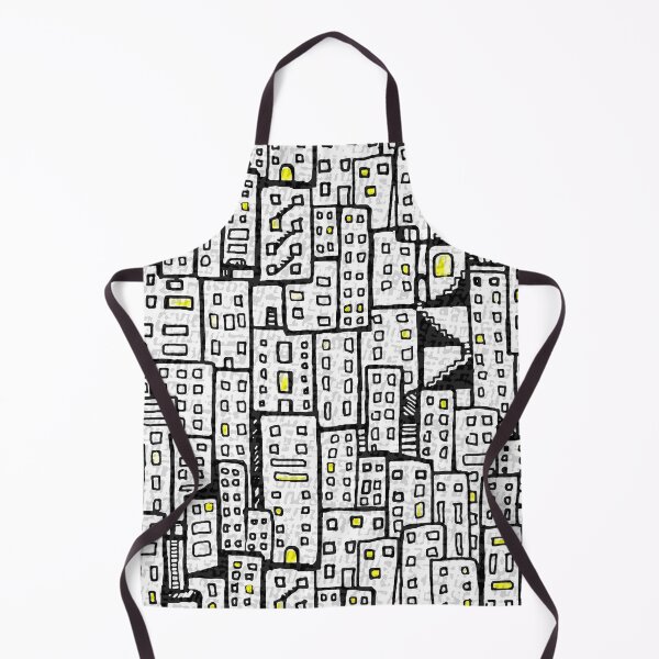 Item preview, City Pattern - Black and White, Yellow Lights designed and sold by Michelebuttons.