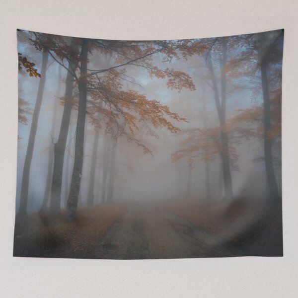 Item preview, Forest road in autumn designed and sold by viknitov.
