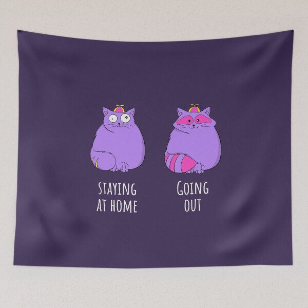 Item preview, Cute Chubby Cat Staying At Home vs Going Out designed and sold by Cat N' Doodles.