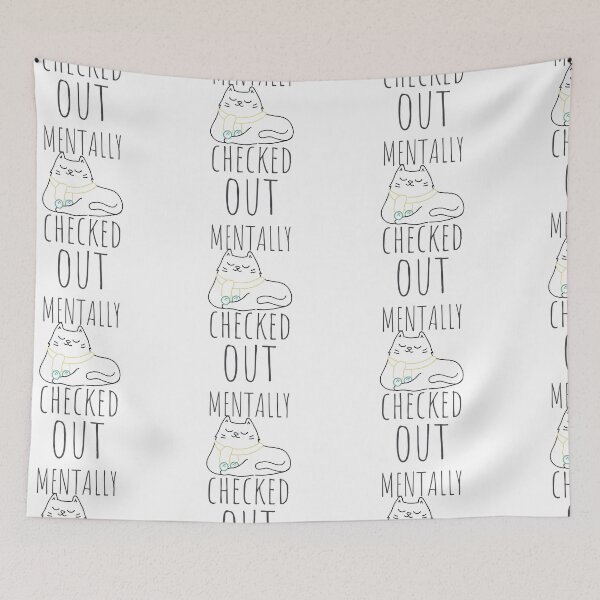 Item preview, Mentally Checked Out Lounging Cat Black Design designed and sold by SweetAndSpice.