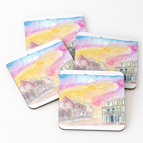 Item preview, St Lucia Soufriere Street Scene in Golden Sunlight designed and sold by artshop77.