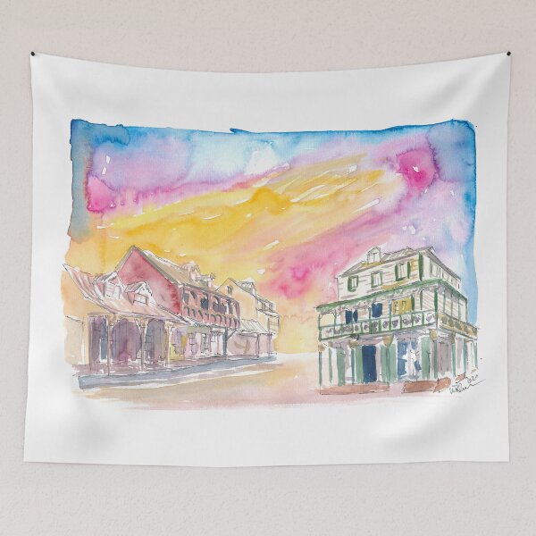Item preview, St Lucia Soufriere Street Scene in Golden Sunlight designed and sold by artshop77.