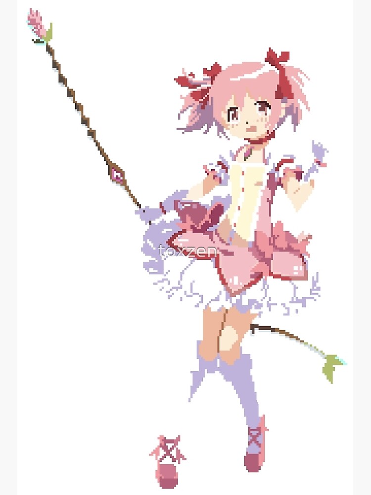 Pixel Madoka Art Print By Toxzen Redbubble