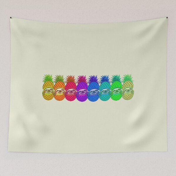 Item preview, Colorful Sloths in Pineapples designed and sold by MinimalSketches.
