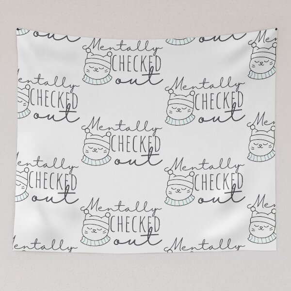 Item preview, Mentally Checked Out Happy Cat Black Design designed and sold by SweetAndSpice.
