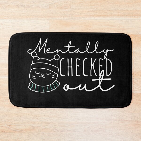 Item preview, Mentally Checked Out Happy Cat Black White Design designed and sold by SweetAndSpice.