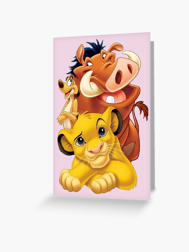 Tarjetas de felicitación «El Rey León Simba Timon y Pumba» de Divya21 |  Redbubble
