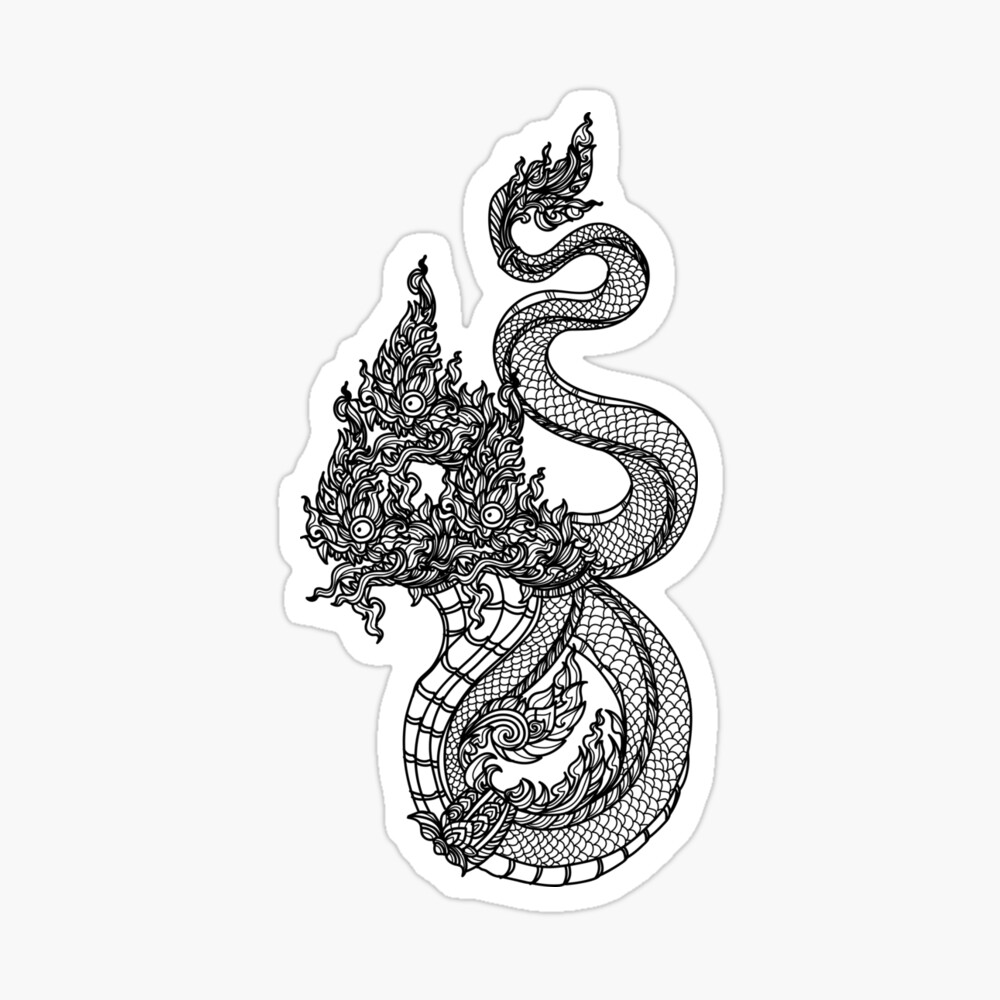 Thai Traditional Tattoo Design Naga King Stock Vector (Royalty Free)  1042714912 | Shutterstock