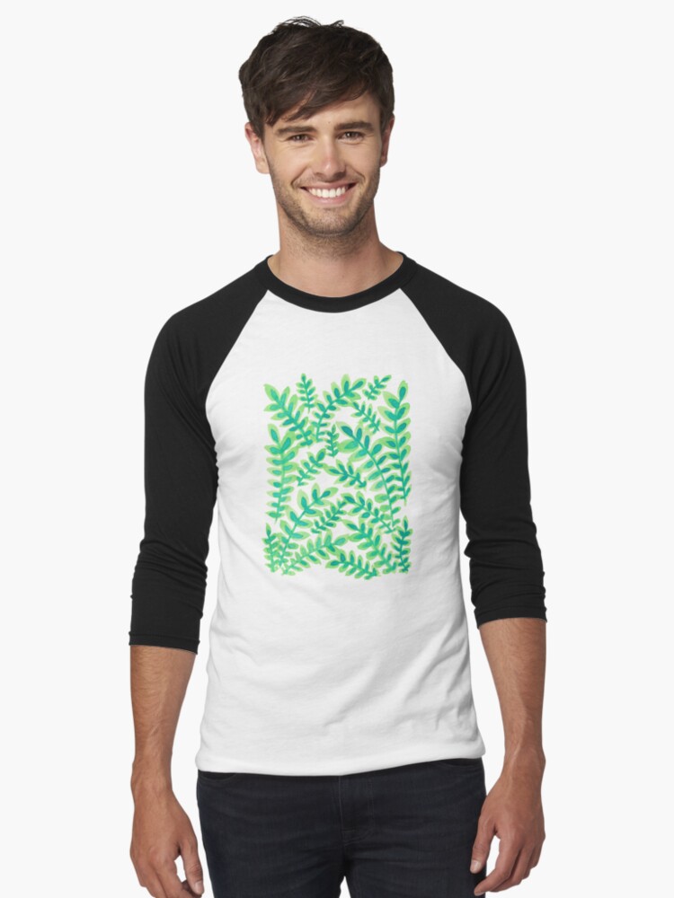 Thumbnail 1 of 3, Baseball ¾ Sleeve T-Shirt, Greens designed and sold by lauramaxwell.