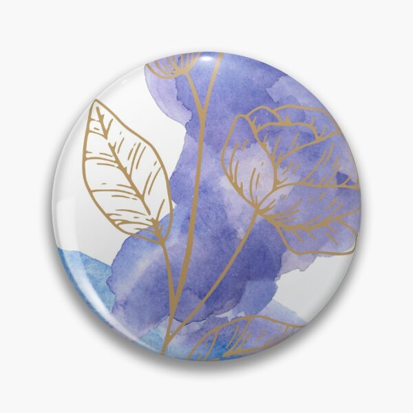 Item preview, Indigo Floral Watercolor Print Design #1 designed and sold by ArtfullyKind.
