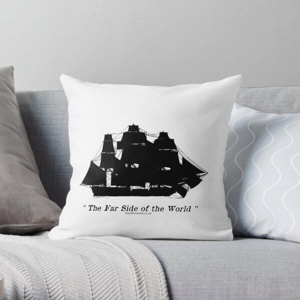 the far side of the world Throw Pillow