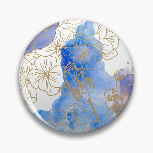 Item preview, Indigo Floral Watercolor Print Design #3 designed and sold by ArtfullyKind.