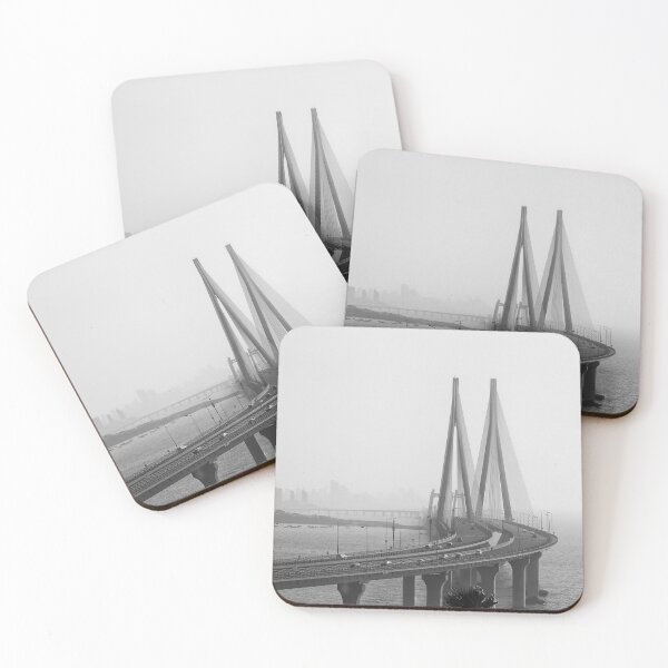 Item preview, Mumbai Sea Link Bridge, in black and white, India, modern art, wall art, print, personalised gifts, custom printed gifts designed and sold by CameraDesign.