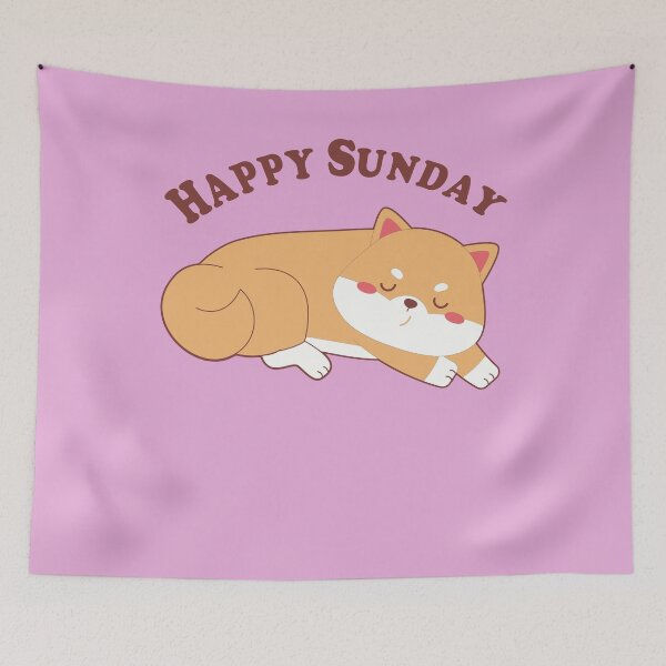 Item preview, Happy Sunday, funny gift for mom , dad, lovers Shiba Inu Dogs, kawaii pet,  designed and sold by RM2017.