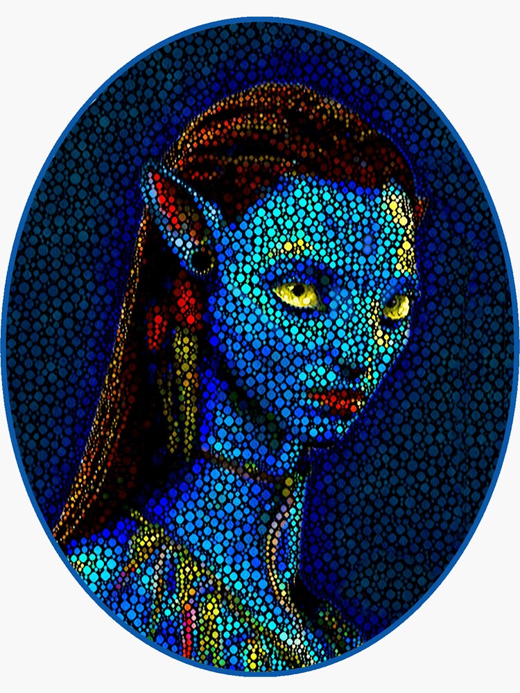 Thumbnail 3 of 3, Sticker, Neytiri Oval Frame designed and sold by Vk91.