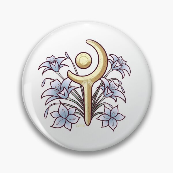 Item preview, FFXIV White Mage Job Symbol with Flowers designed and sold by saipphh.