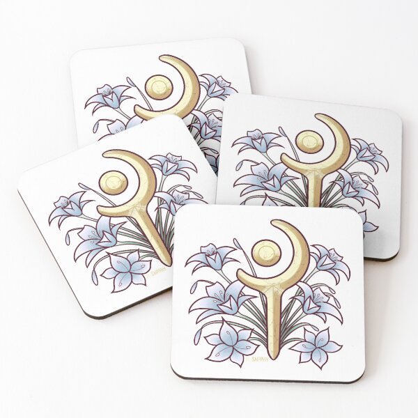 Item preview, FFXIV White Mage Job Symbol with Flowers designed and sold by saipphh.