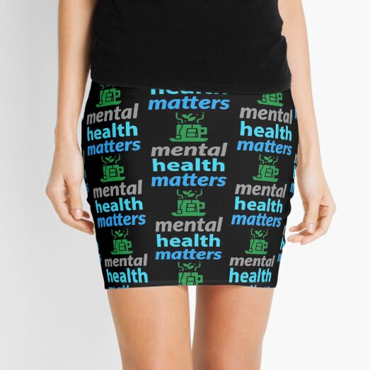 mental health campaign, mental health matters. green tea Mini Skirt