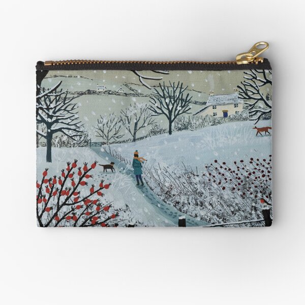 A Snowy Walk Zipper Pouch