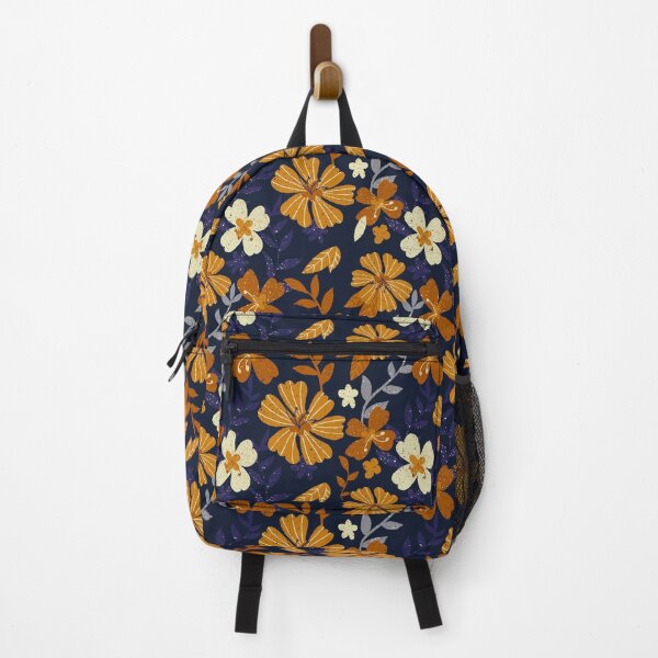Item preview, Flowers on dark blue in red orange colors designed and sold by shushunya13.