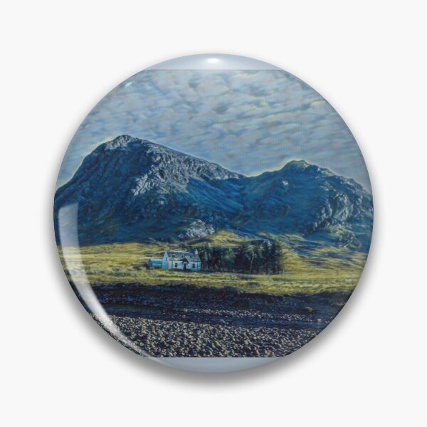 Item preview, Buachaille Etive Mhor and Lagangargbh Cottage, Glencoe, Lochaber, Scotland digital art designed and sold by Stravaigin.