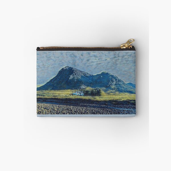 Item preview, Buachaille Etive Mhor and Lagangargbh Cottage, Glencoe, Lochaber, Scotland digital art designed and sold by Stravaigin.