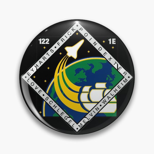 Artikelvorschau, STS-122 Patch Insignia NASA Retro Style Vintage Emblem entworfen und verkauft von kawrdesigns.
