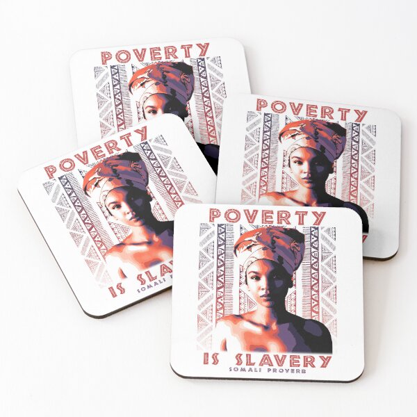 Item preview, Poverty is Slavery, African Proverb, Somalia, Somali Proverb, African Pattern, Africa Gift designed and sold by Proverbial Wisdom Design.