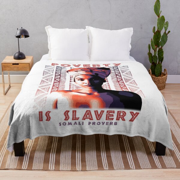Item preview, Poverty is Slavery, African Proverb, Somalia, Somali Proverb, African Pattern, Africa Gift designed and sold by Proverbial Wisdom Design.