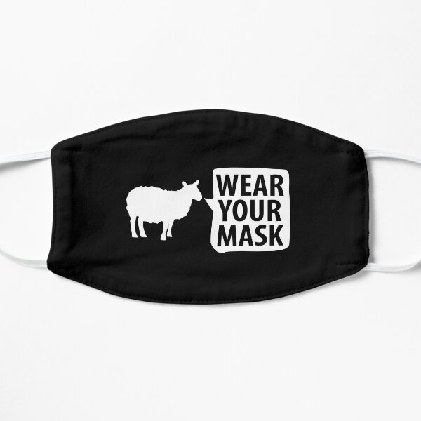 Sheep NPC "Wear Your Mask" lemming Coronavirus covid anti mask covid19 Totalitarian 1984 Troll Flat Mask