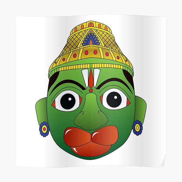 Indian mask Of Lord Hanuman or Bajrangbali, power of god Indian mask Of Lord Hanuman or Bajrangbali, power of god