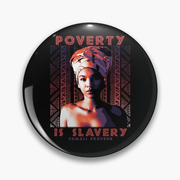 Item preview, Poverty is Slavery, African Proverb, Somalia, Somali Proverb, Black Shirt, Africa Gift designed and sold by Proverbial Wisdom Design.