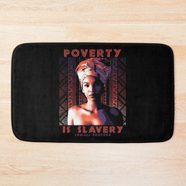 Item preview, Poverty is Slavery, African Proverb, Somalia, Somali Proverb, Black Shirt, Africa Gift designed and sold by Proverbial Wisdom Design.