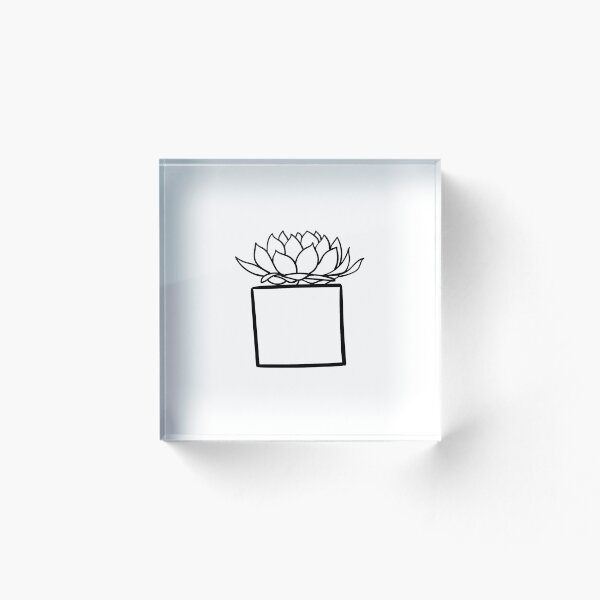 Item preview, Glauca Blue Succulent House Plant - Black and White Line Art designed and sold by DesignLabMedia.