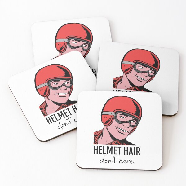 Item preview, Helmet hair, don't care! Motorcyclist, cartoon, comic, black text. designed and sold by JellyBeenzz.