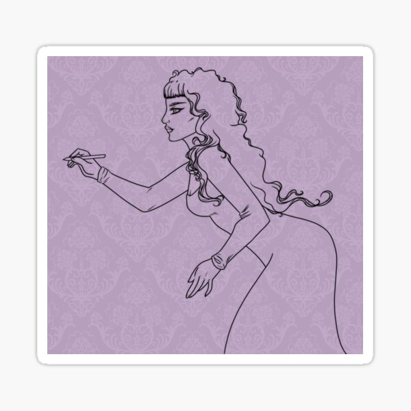 Lavender Damask Sticker