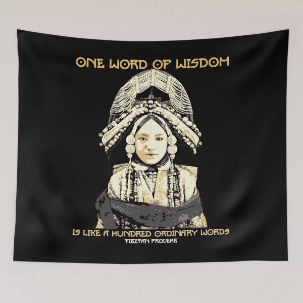 Item preview, One Word of Wisdom is Like a Hundred Ordinary Words, Tibetan Proverb, Buddhist Gift designed and sold by Proverbial Wisdom Design.