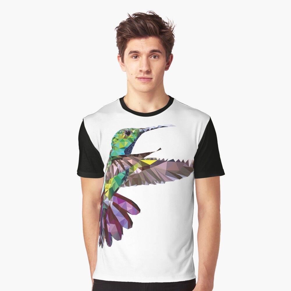 Geometric Hummingbird Graphic T-Shirt