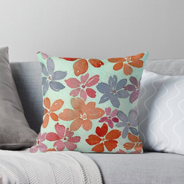 Item preview, Aqua, Rust, Pinks and Blues Floral Mix designed and sold by DaisyGirlDesign.