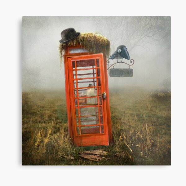 Phonebox Cottage Metal Print